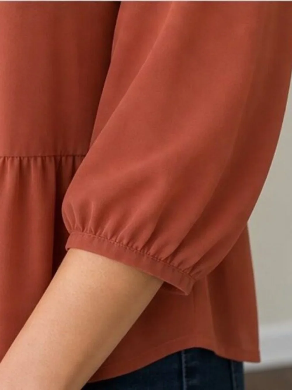 Rust Peplum Top - Picture 5 of 6